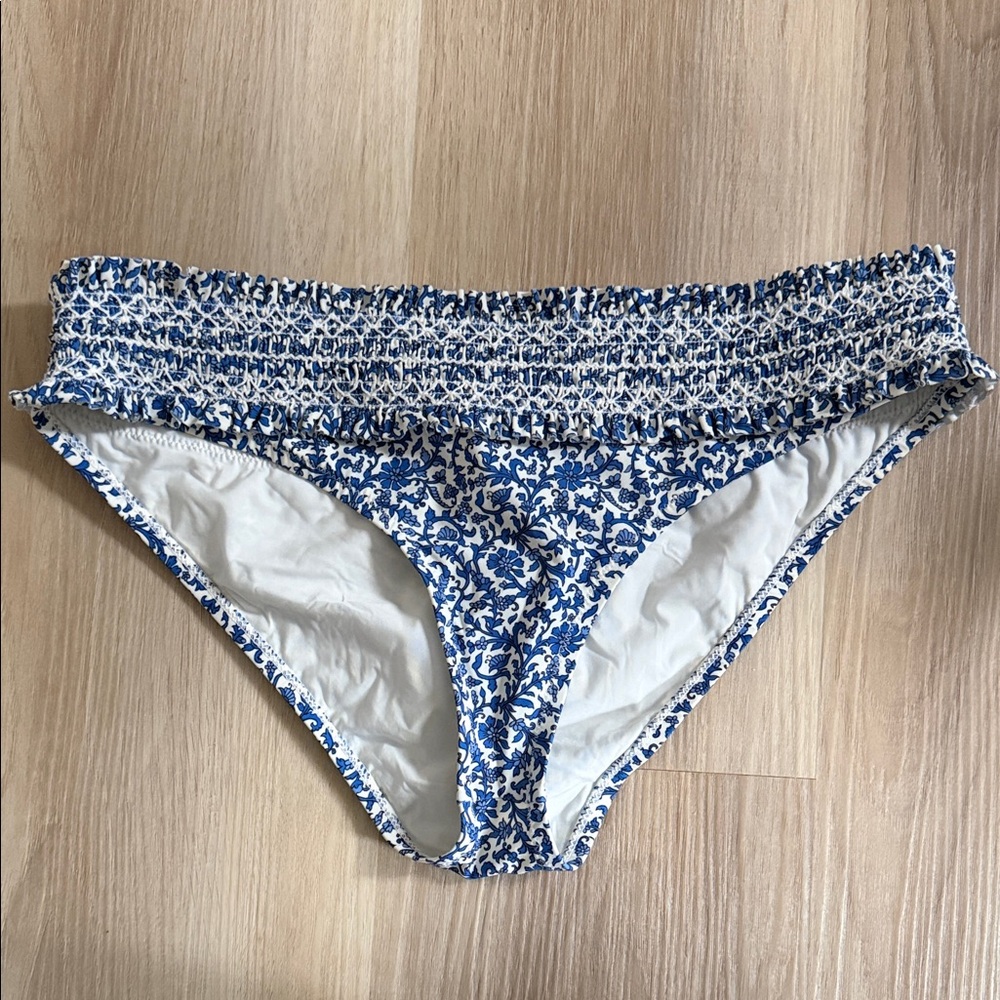 Tory Burch White Bikini Bottoms with Orange Logo Tag